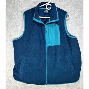 Tek Gear Sherpa Vest Womens Plus size 1X  Blue Teal Full Zip